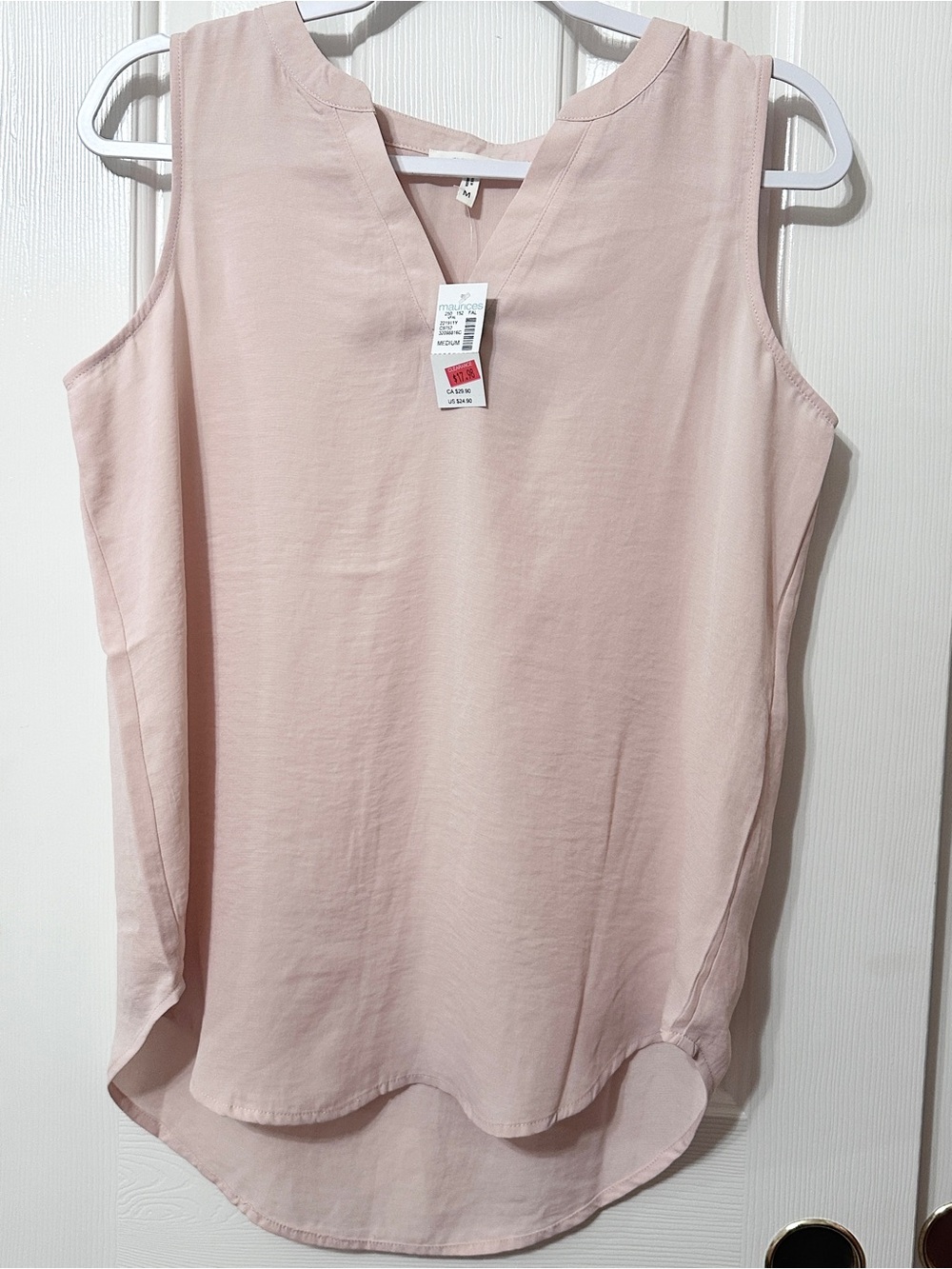 Maurices Blush Pink V-Neck Sleeveless blouse
